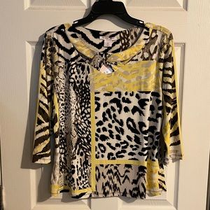 NWT Yellow Animal Print - Allison Daley Petite Medium